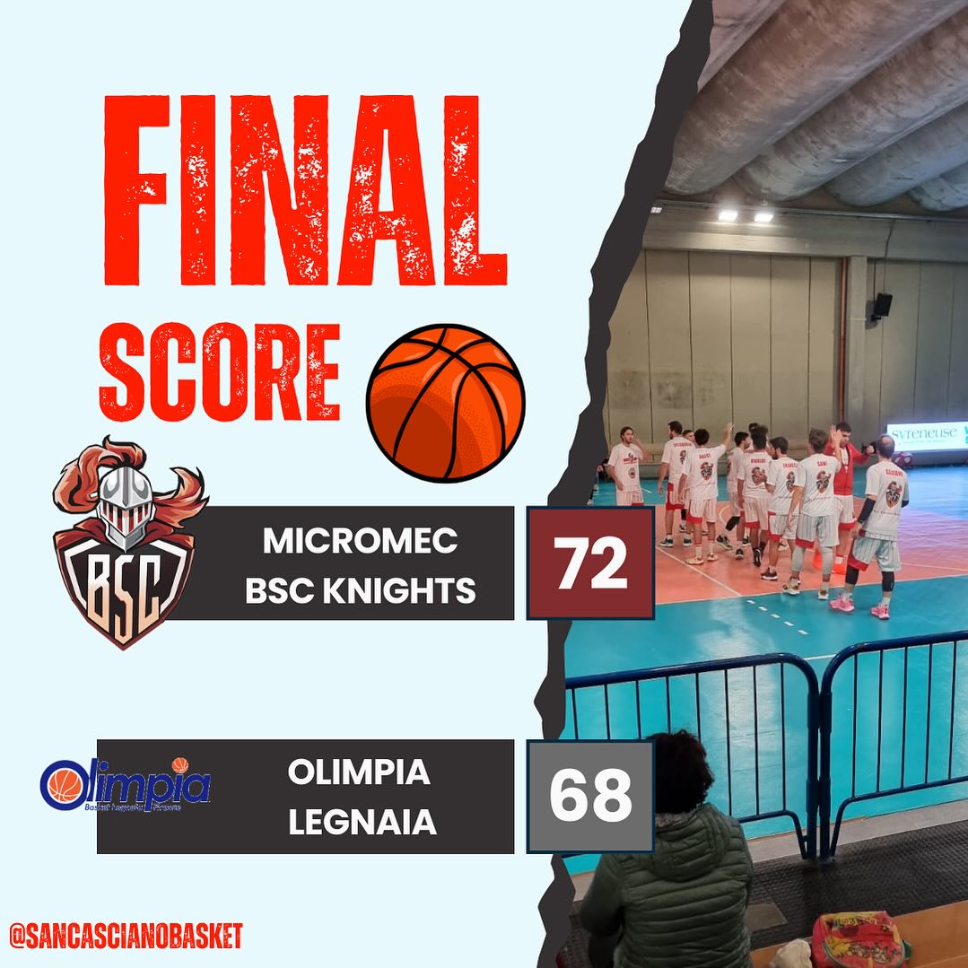 Not in our house! ⚔️🛡️
Si allunga la striscia positiva di vittorie casalinghe dei Knights, tuttora imbattuti dall’inizio del campionato sul proprio campo.
Di fronte a una squadra avversaria coriacea e spigolosa che ha avuto il merito di combattere fino all’ultimo, i Knights, dopo un primo quarto in sostanziale equilibrio, hanno preso in mano le redini della partita giocando un bel basket con trame offensive variate e una attenta difesa, mantenendo nei quarti successivi un vantaggio di 6-7 punti che a circa quattro minuti dalla fine aveva raggiunto i 14 punti. Da quel momento sono riusciti a complicarsi la vita con un calo di intensità e di concentrazione, del quale hanno subito approfittato i nostri avversari portandosi fino a -3; malgrado ciò i Knights con una fiammata finale sono riusciti a conquistare una meritata vittoria.
Da segnalare la presenza sugli spalti di uno dei patron di Micromec, il nostro main sponsor, che alla sua prima esperienza di una partita di basket è stato così coinvolto da partecipare anche al saluto finale della squadra con la nostra “curva”. E infine un ringraziamento alla “curva” che ha supportato i nostri atleti con continuità e sportività.
Prossima partita sabato alle 21 a San Miniato contro una squadra certamente forte e ben assortita su un campo difficile.
Di seguito il commento di Calandra:
“Partita con Legnaia giocata fino alla metà dell’ultimo quarto con una buona personalità , testa e concentrazione , cercando di seguire il piano partita studiato in settimana .
Ci sono state molto meno individualità, e quando le cose non andavano bene , ci siamo appoggiati sulla difesa forte recuperando molti palloni.
Inoltre siamo riusciti a non prendere neanche un fallo tecnico dal campo, che in una partita così sentita è segno di maturità e crescita.
Sono un po’ dispiaciuto per gli ultimi 4 minuti, dove per la tensione e l’ansia di concludere ci siamo complicati da soli la partita, consentendo agli avversari di risalire da -14 a -3.
Quindi c’è da migliorare molto il trattamento della palla sotto pressione mentale, e cominciare a prendere consapevolezza e fiducia dei nostri mezzi.”