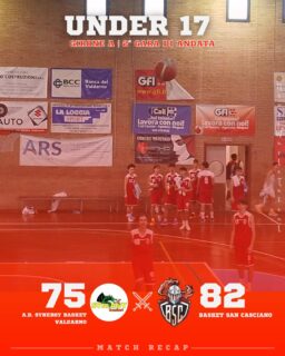 𝐔𝟏𝟕 𝐒𝐢𝐥𝐯𝐞𝐫, 𝐠𝐢𝐫𝐨𝐧𝐞 𝐀 - 𝟐ª 𝐠𝐚𝐫𝐚 𝐝𝐢 𝐚𝐧𝐝𝐚𝐭𝐚
𝐀.𝐃. 𝐒𝐲𝐧𝐞𝐫𝐠𝐲 𝐁𝐚𝐬𝐤𝐞𝐭 𝐕𝐚𝐥𝐝𝐚𝐫𝐧𝐨 𝐯𝐬 𝐁𝐚𝐬𝐤𝐞𝐭 𝐒𝐚𝐧 𝐂𝐚𝐬𝐜𝐢𝐚𝐧𝐨: 𝟕𝟓 - 𝟖𝟐

Prima vittoria in campionato per il gruppo allenato da Coach Claudio Fabbri.

Vittoria meritata che arriva dopo un tempo supplementare e che riusciamo a conseguire grazie, soprattutto, a buone soluzioni offensive.

𝐈𝐥 𝐜𝐨𝐦𝐦𝐞𝐧𝐭𝐨 𝐝𝐢 𝐂𝐨𝐚𝐜𝐡 𝐅𝐚𝐛𝐛𝐫𝐢:
Seconda partita del campionato e prima meritata vittoria dopo un tempo supplementare.

Partita giocata bene, con buone trame di gioco, ma talvolta con una difesa un po’ rivedibile e sicuramente migliorabile.

Più volte nel corso dei quattro tempi regolamentari i ragazzi hanno tentato l’allungo, ma con qualche distrazione siamo stati ripresi, fino a giungere agli ultimi secondi del quarto quarto avanti di tre punti che però non siamo riusciti a conservare.

Nei cinque minuti del tempo supplementare abbiamo subito preso un buon margine di vantaggio, fino a 10 punti, che questa volta siamo riusciti a mantenere fino alla fine.

Bella vittoria e ora prepariamoci alla prossima.

Forza San Casciano!

#NeverWasteTalent