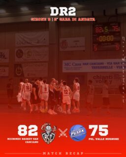 𝐃𝐑𝟐, 𝐠𝐢𝐫𝐨𝐧𝐞 𝐁 - 𝟐ª 𝐠𝐚𝐫𝐚 𝐝𝐢 𝐚𝐧𝐝𝐚𝐭𝐚
𝐌𝐢𝐜𝐫𝐨𝐦𝐞𝐜 𝐒𝐚𝐧 𝐂𝐚𝐬𝐜𝐢𝐚𝐧𝐨 𝐯𝐬 𝐏𝐨𝐥. 𝐕𝐚𝐥𝐥𝐞 𝐌𝐮𝐠𝐧𝐨𝐧𝐞: 𝟖𝟐 - 𝟕𝟓

Prima partita di campionato in casa e seconda vittoria consecutiva per noi, che arriva dopo un tempo supplementare contro la finalista dei playoff della scorsa stagione.

Vittoria tanto sofferta quanto importante e meritata, che la squadra ha voluto dedicare a Cosimo Pestelli e Lorenzo Splendorini, che purtroppo hanno subito due brutti infortuni nella seconda parte della gara. A loro va l’abbraccio affettuoso di tutta la famiglia biancorossa.

𝐈𝐥 𝐜𝐨𝐦𝐦𝐞𝐧𝐭𝐨 𝐝𝐢 𝐂𝐨𝐚𝐜𝐡 𝐏𝐢𝐬𝐭𝐨𝐥𝐞𝐬𝐢:
Ci aspettavamo una partita difficile, complicata e ad alto punteggio, e così è stata.

Loro, nonostante alcune assenze di peso, sono una squadra forte ed esperta che per 45 minuti ci ha messo in grande difficoltà, aggrappandosi a volte all’esperienza e a volte alla freschezza e al talento dei loro esterni.

Noi siamo stati bravi a restare dentro la partita anche nei momenti di difficoltà per poi venirne fuori nei momenti importanti e decisivi.

Troppe palle perse banali e percentuali troppo basse ai liberi: su questo bisogna migliorare velocemente.

Nota dolente, che ci fa gioire a metà, i due infortuni di Pestelli e Splendorini, ai quali la squadra ha dedicato la vittoria finale.

Testa ora alla prossima partita contro Florence, che l’anno scorso ha vinto la regular season del campionato.

#NeverWasteTalent