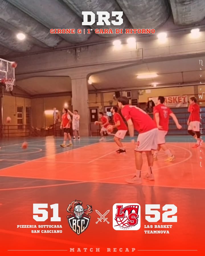 Pizzeria Sottocasa San Casciano vs L&S Basket Teamnova: 51 – 52 (d.t.s.)