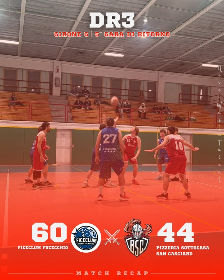 Ficeclum Fucecchio vs Pizzeria Sottocasa San Casciano: 60 – 44