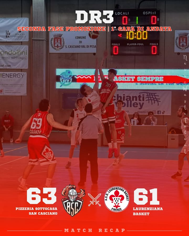 Pizzeria Sottocasa San Casciano vs Laurenziana Basket: 63 – 61