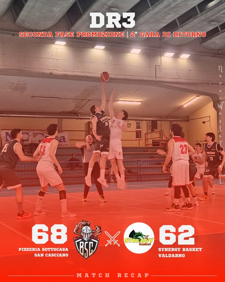 Pizzeria Sottocasa San Casciano vs Synergy Basket Valdarno: 68 – 62 (d.t.s.)